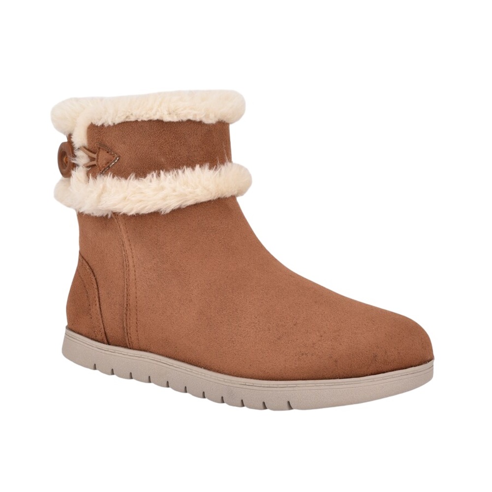 🤎NEW Easy Spirit Medium Brown "Snowy2" Slide-On Faux Suede Winter Booties🤎